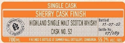 Sherry cask finish
